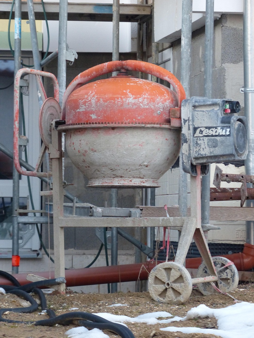 drum mixer, concrete mixer, concrete, small construction sites, construction site, diy, machine, construction work